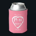 14th Wedding anniversary traditional ivory Can Cooler<br><div class="desc">If you would like any help customising this design please contact me,  there is an ask this designer button,  just below this text. Aromantic heart brush stroke design for people celebrating 14th wedding anniversary. Ivory is the traditional gift for this occasion.</div>
