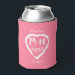 14th Wedding anniversary traditional ivory Can Cooler<br><div class="desc">If you would like any help customising this design please contact me,  there is an ask this designer button,  just below this text. Aromantic heart brush stroke design for people celebrating 14th wedding anniversary. Ivory is the traditional gift for this occasion.</div>