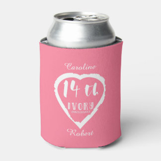 14th Wedding anniversary traditional ivory Can Cooler