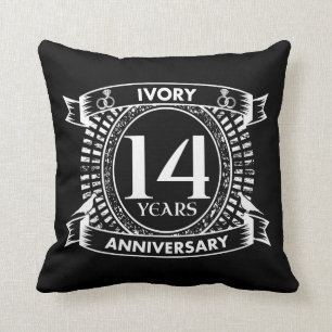 14TH wedding IVORY anniversary Cushion