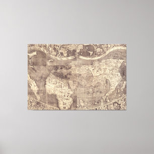 1507 Martin Waldseemuller World Map Canvas Print