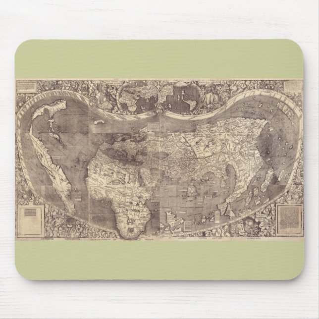 1507 Martin Waldseemuller World Map Mouse Pad (Front)