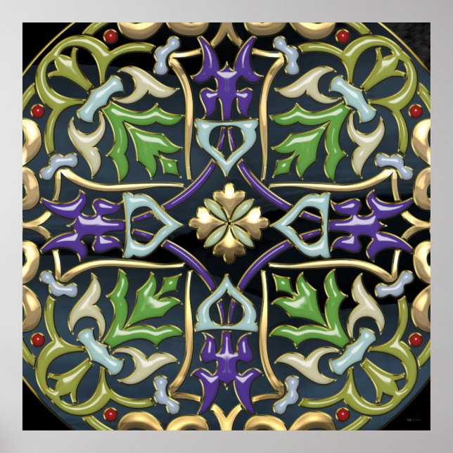 [150] Celtic Cross [Gold with Black Enamel] Poster (Front)