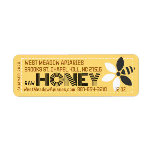 150 Economical Commercial-Style Honey Labels w Bee