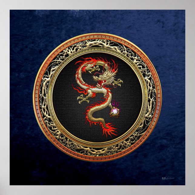 [150] Golden Chinese Dragon Fucanglong Poster (Front)
