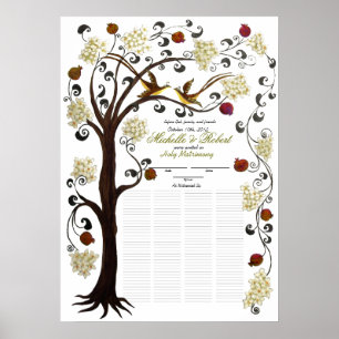 150 guests - Ivory Tree of Life Quaker 28"x20" Poster