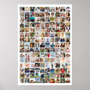 150 Photo Collage Personalised Picture Grid Poster