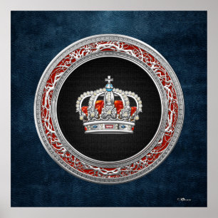[150] Prince-Princess King-Queen Crown [Silver] Poster