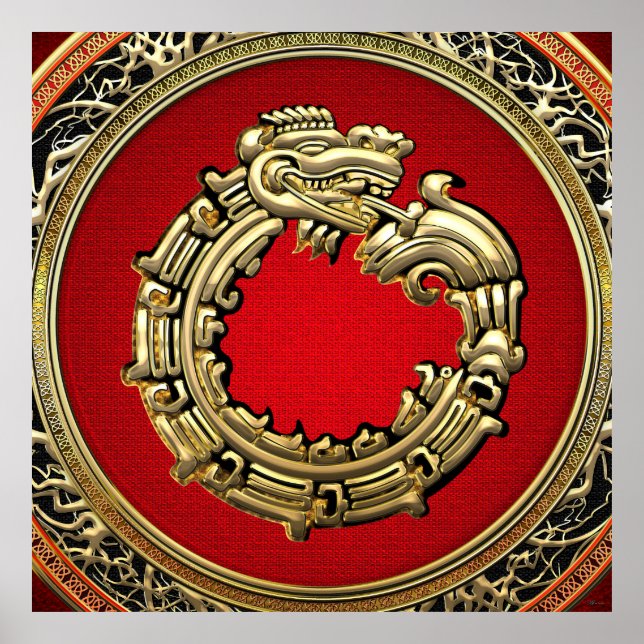 [150] Serpent God Quetzalcoatl [Gold] Poster (Front)