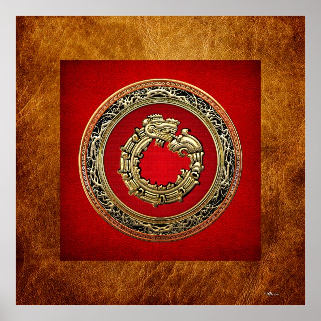 [150] Serpent God Quetzalcoatl [Gold] Poster (Front)