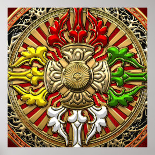 [150] Tibetan Double Dorje Mandala Poster