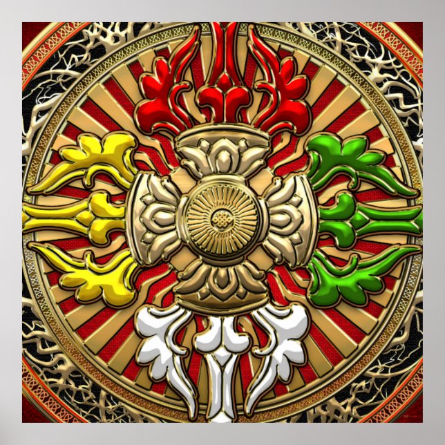 [150] Tibetan Double Dorje Mandala Poster (Front)