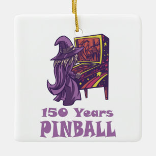 150 Years Pinball Wizard Arcade Birthday Ceramic Ornament