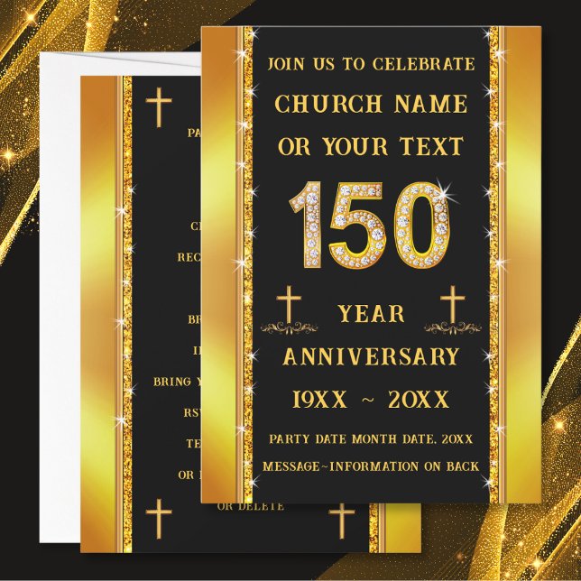 150th Church Anniversary Celebration Ideas, 150th Invitation (150th Church Anniversary, Invitations. 150 years church anniversary ideas. 150th church anniversary.)