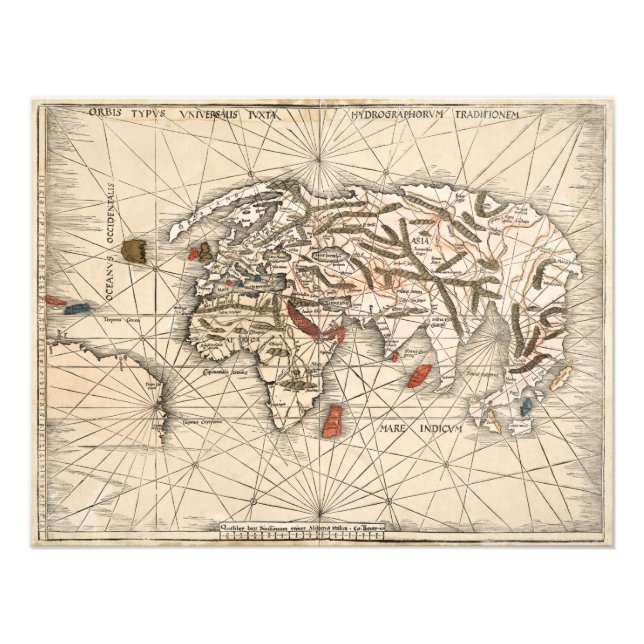 1513 World map by Martin Waldseemuller Photo Print (Front)