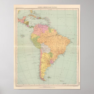 15152 South America political Poster