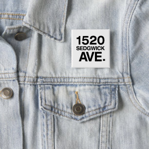 1520 SEDGWICK AVE. 15 CM SQUARE BADGE