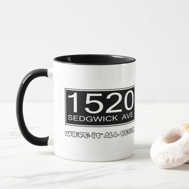 1520 SEDGWICK AVE. - WHERE IT ALL BEGAN MUG (With Donut)