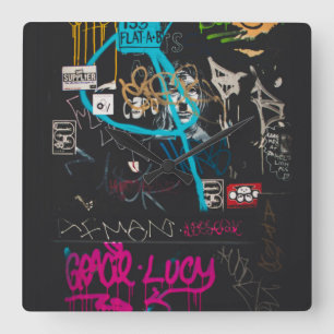 153 flat a-b square wall clock