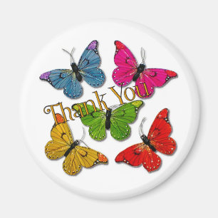 15418 colourful butterflies thank you magnet