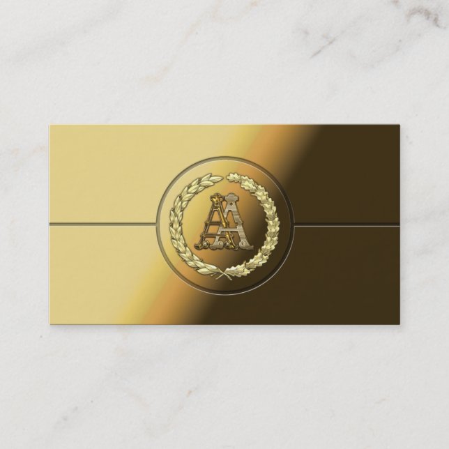 [154] AA Monogram [Gold] Business Card (Front)