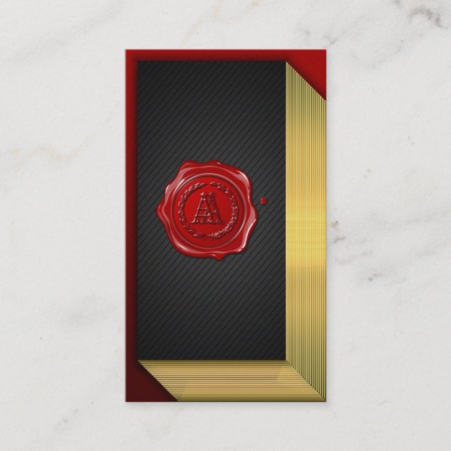[154] AA Monogram [Wax Seal] Business Card (Front)