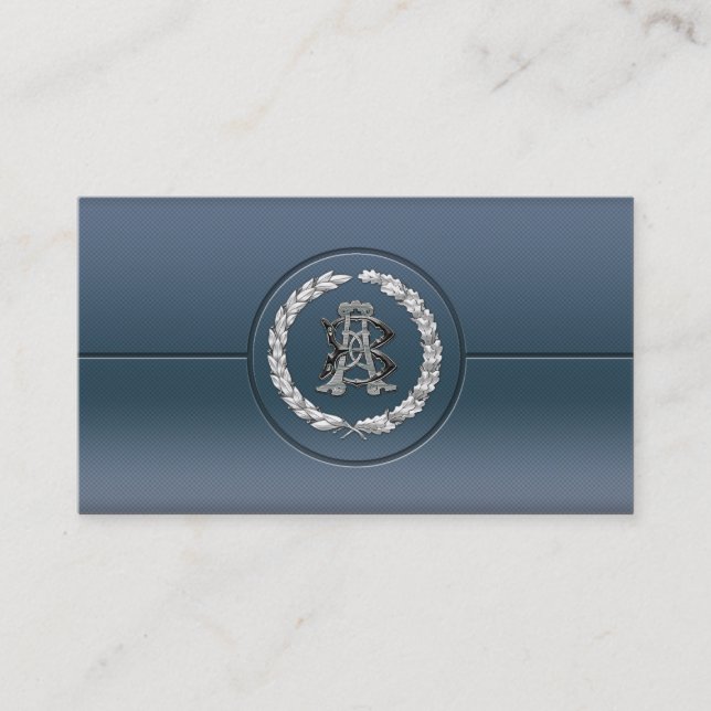 [154] AB & BA Silver Monogram Business Card (Front)