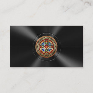 [154] Celtic Cross [Gold+Enamel] Business Card