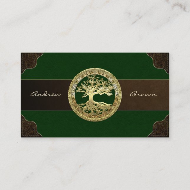 [154] Celtic Tree of Life [Gold] Business Card (Front)
