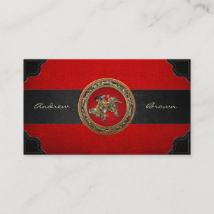 [154] Hokusai - Shoki Riding Shishi Lion Business Card