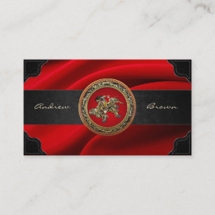 [154] Hokusai - Shoki Riding Shishi Lion Business Card