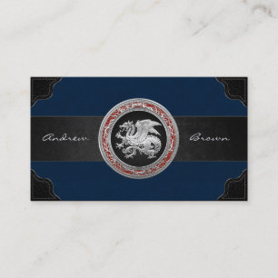 [154] Icelandic Dragon, Landvættir [Silver] Business Card