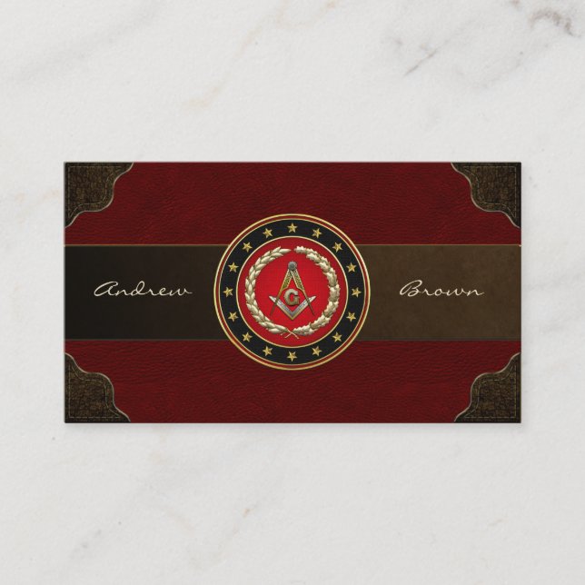 [154] Masonic Square and Compasses [3rd Degree] Business Card (Front)