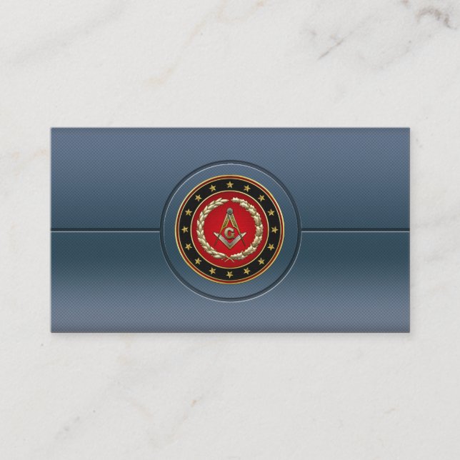 [154] Masonic Square and Compasses [3rd Degree] Business Card (Front)