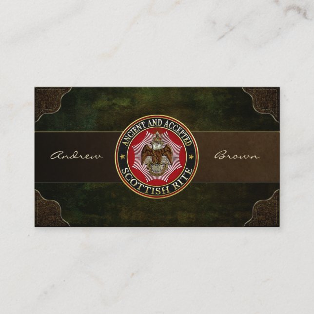 [154] Scottish Rite Double-headed Eagle Business Card (Front)