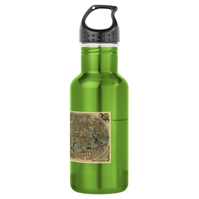 1565 Ferando Berteli (Fernando Bertelli) World Map 532 Ml Water Bottle (Front)