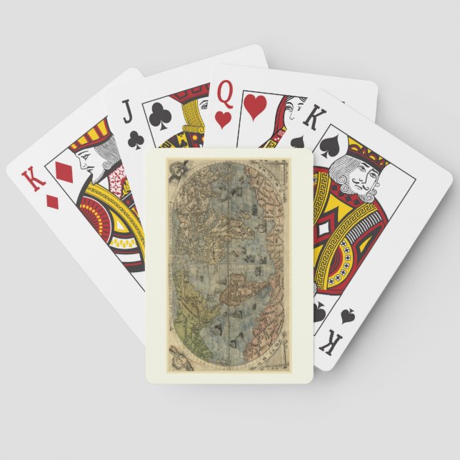 1565 Ferando Berteli (Fernando Bertelli) World Map Playing Cards (Back)