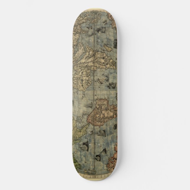 1565 Ferando Berteli (Fernando Bertelli) World Map Skateboard (Front)