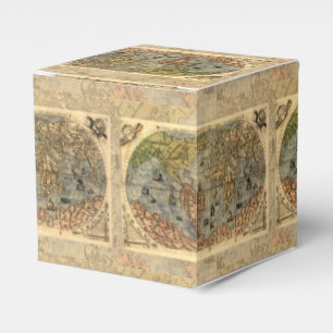 1565 Forlani Antique World Map Vintage Cartography Favour Box