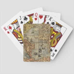 1565 Forlani Antique World Map Vintage Cartography Playing Cards