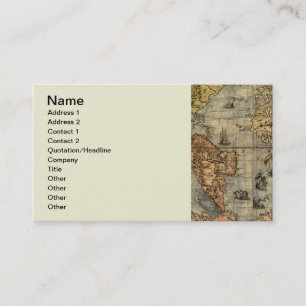 1565 Forlani AntiquevWorld Map Renaissance Business Card