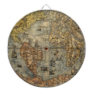 1565 Forlani AntiquevWorld Map Renaissance  Dartboard