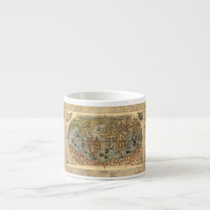 1565 Forlani AntiquevWorld Map Renaissance  Espresso Cup