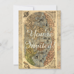 1565 Forlani AntiquevWorld Map Renaissance  Invitation