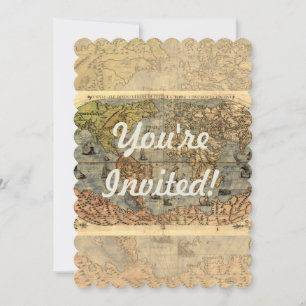 1565 Forlani AntiquevWorld Map Renaissance  Invitation