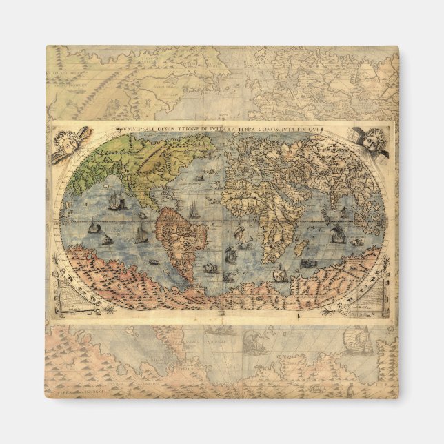 1565 Forlani AntiquevWorld Map Renaissance  Magnet (Front)