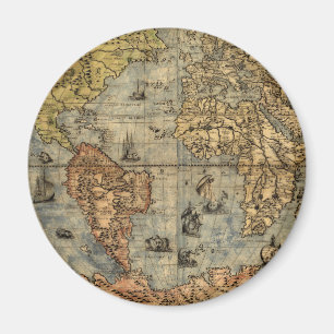 1565 Forlani AntiquevWorld Map Renaissance  Magnet