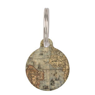 1565 Forlani AntiquevWorld Map Renaissance Pet Tag
