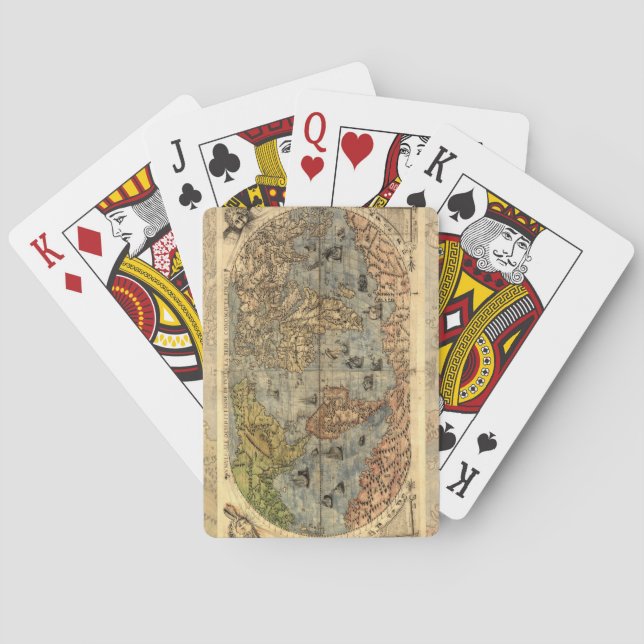 1565 Forlani AntiquevWorld Map Renaissance  Playing Cards (Back)