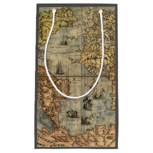 1565 Forlani AntiquevWorld Map Renaissance  Small Gift Bag